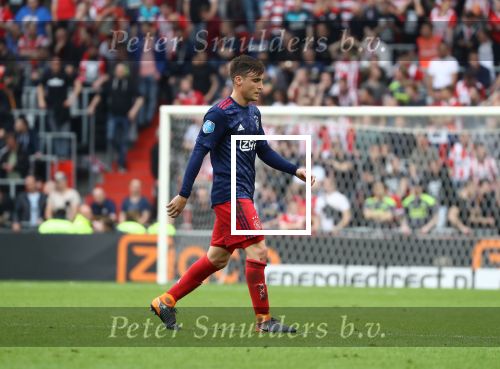 Eindhoven, 15 April 2018
PSV-AJAX, eindstand 3-0 en Landskampioen Seizoen 2017-2018
Max Wober krijgt een rode kaart