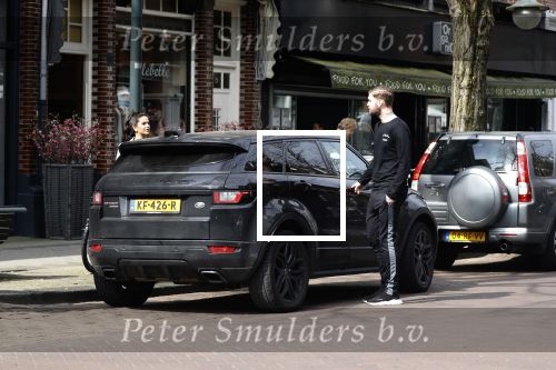 Amsterdam 10 april 2018
Monica Geuze ( zwanger) met haar vriend Lars Veldwijk op de cornelis schuytstraat