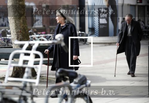 Amsterdam 7 april 2018
Schrijver Remco Campert met wandelstok in Amsterdam zuid.