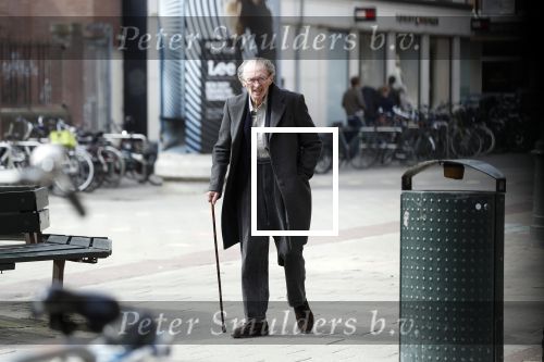 Amsterdam 7 april 2018
Schrijver Remco Campert met wandelstok in Amsterdam zuid.