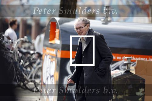 Amsterdam 7 april 2018
Schrijver Remco Campert met wandelstok in Amsterdam zuid.