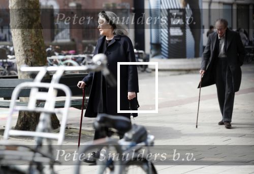 Amsterdam 7 april 2018
Schrijver Remco Campert met wandelstok in Amsterdam zuid.