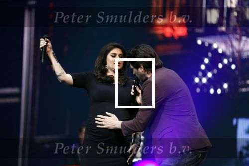 Amsterdam 14 april 2018
Xander de Buisonje en Roxeanne Hazes ( zwanger) tijdens Holland zingt Hazes in het zigoo Dome