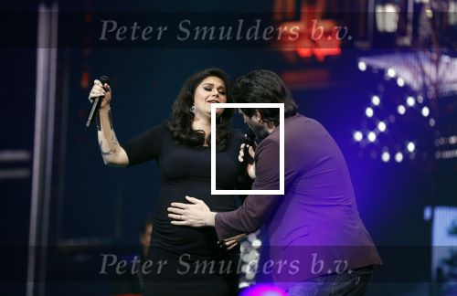 Amsterdam 14 april 2018
Xander de Buisonje en Roxeanne Hazes ( zwanger) tijdens Holland zingt Hazes in het zigoo Dome