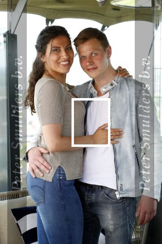 Amsterdam 8 mei 2018
Jeansdrager van het jaar verkeizing in het apollo hotel. Zahra Lfil met vriend Martin Vis