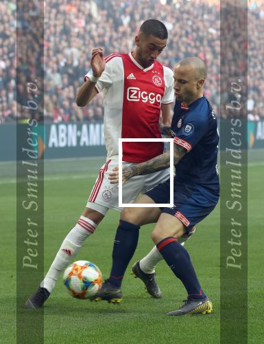 Amsterdam, 31 Maart 2019 AJAX-PSV, eindstand 3-1
Angelino en Hakim Ziyech
