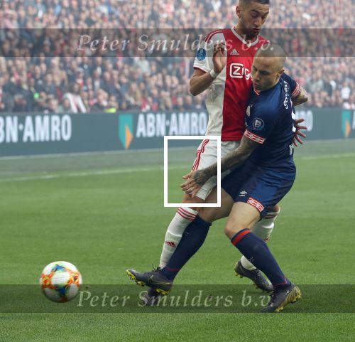 Amsterdam, 31 Maart 2019 AJAX-PSV, eindstand 3-1
Angelino en Hakim Ziyech
