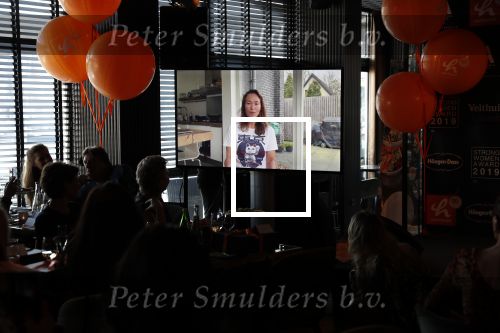 Amsterdam 8 april 2019
Strong women award in het Apollo Hotel. Bibian Mentel op scherm