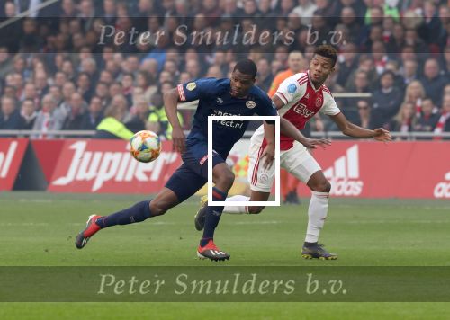 Amsterdam, 31 Maart 2019 AJAX-PSV, eindstand 3-1
Denzel Dumfries en David Neres