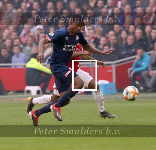 Amsterdam, 31 Maart 2019 AJAX-PSV, eindstand 3-1
Denzel Dumfries en David Neres