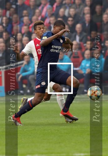 Amsterdam, 31 Maart 2019 AJAX-PSV, eindstand 3-1
Denzel Dumfries en David Neres