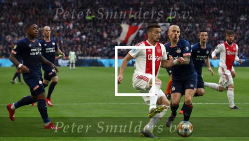 Amsterdam, 31 Maart 2019 AJAX-PSV, eindstand 3-1
Dusan Tadic en Angelino