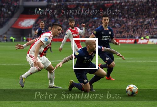Amsterdam, 31 Maart 2019 AJAX-PSV, eindstand 3-1
Dusan Tadic en Angelino