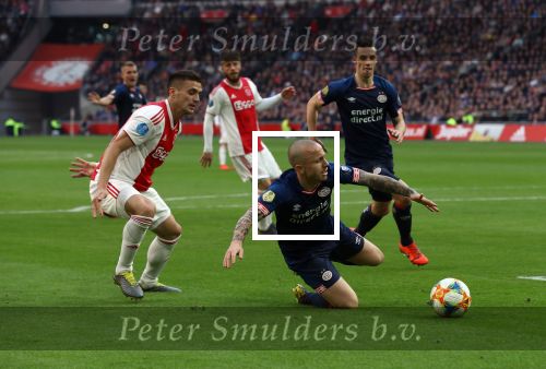 Amsterdam, 31 Maart 2019 AJAX-PSV, eindstand 3-1
Dusan Tadic en Angelino