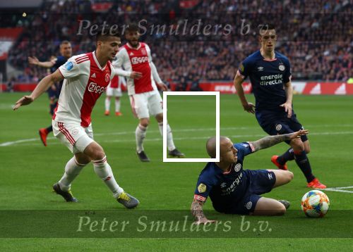 Amsterdam, 31 Maart 2019 AJAX-PSV, eindstand 3-1
Dusan Tadic en Angelino
