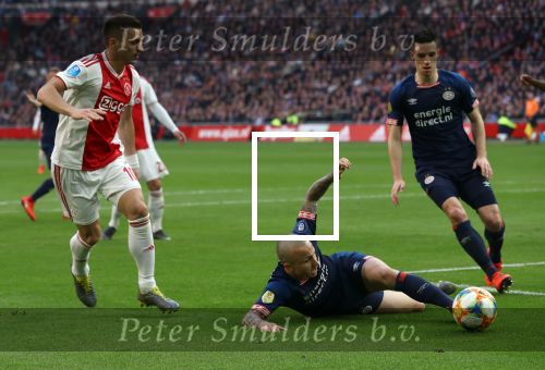 Amsterdam, 31 Maart 2019 AJAX-PSV, eindstand 3-1
Dusan Tadic en Angelino