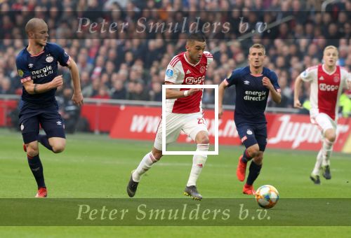 Amsterdam, 31 Maart 2019 AJAX-PSV, eindstand 3-1
Hakim Ziyech en Jorrit Hendrix