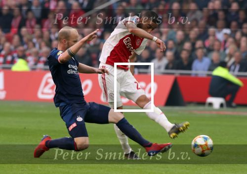 Amsterdam, 31 Maart 2019 AJAX-PSV, eindstand 3-1
Hakim Ziyech en Jorrit Hendrix
