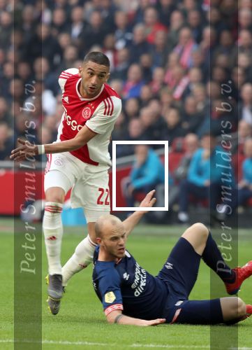 Amsterdam, 31 Maart 2019 AJAX-PSV, eindstand 3-1
Hakim Ziyech en Jorrit Hendrix