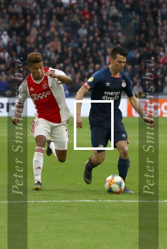 Amsterdam, 31 Maart 2019 AJAX-PSV, eindstand 3-1
Hirving Lozano en David Neres
