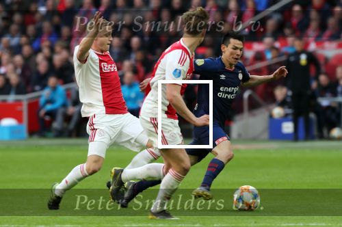 Amsterdam, 31 Maart 2019 AJAX-PSV, eindstand 3-1
Hirving Lozano en Donny v d Beek