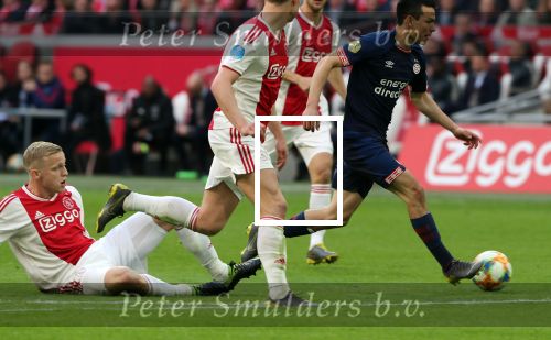 Amsterdam, 31 Maart 2019 AJAX-PSV, eindstand 3-1
Hirving Lozano en Donny v d Beek