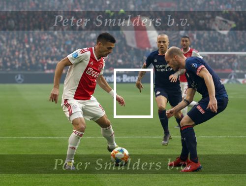 Amsterdam, 31 Maart 2019 AJAX-PSV, eindstand 3-1
Jorrit Hendrix en Dusan Tadic
