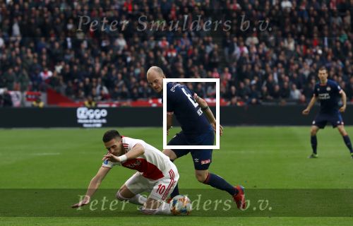 Amsterdam, 31 Maart 2019 AJAX-PSV, eindstand 3-1
Jorrit Hendrix en Dusan Tadic