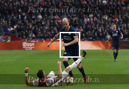 Amsterdam, 31 Maart 2019 AJAX-PSV, eindstand 3-1
Jorrit Hendrix en Dusan Tadic