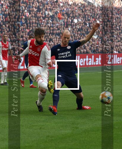 Amsterdam, 31 Maart 2019 AJAX-PSV, eindstand 3-1
Jorrit Hendrix en Lasse Schone
