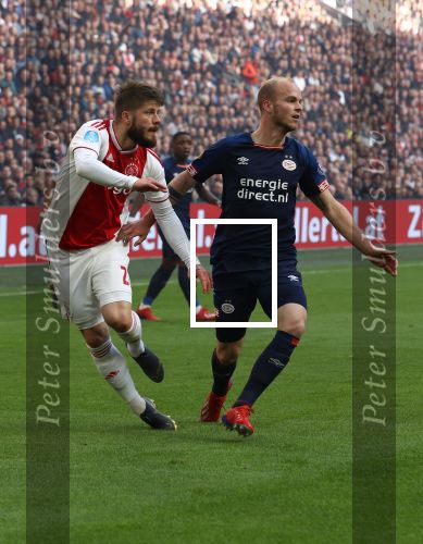 Amsterdam, 31 Maart 2019 AJAX-PSV, eindstand 3-1
Jorrit Hendrix en Lasse Schone