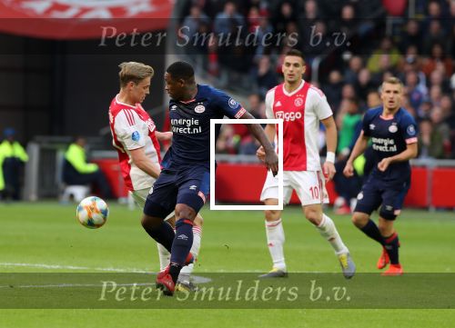 Amsterdam, 31 Maart 2019 AJAX-PSV, eindstand 3-1
Steven Bergwijn en Frenkie de Jong