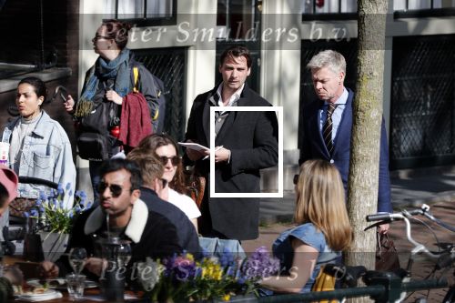 Amsterdam 1 april 2019
Thierry Baudet met â€¦. op straat in Amsterdam.
