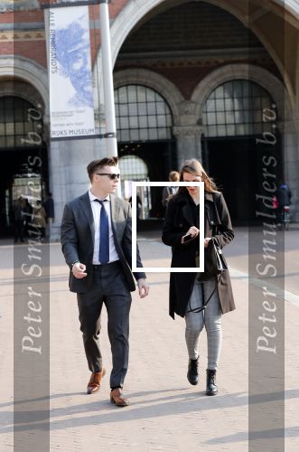 Amsterdam 9 april 2019
Presentatie nieuwe eredivisiebal met Wim v Hanegem in het rijksmuseum. 
Willem v Hanagem Jr. met zijn vriendin
