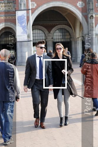 Amsterdam 9 april 2019
Presentatie nieuwe eredivisiebal met Wim v Hanegem in het rijksmuseum. 
Willem v Hanagem Jr. met zijn vriendin