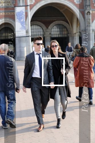 Amsterdam 9 april 2019
Presentatie nieuwe eredivisiebal met Wim v Hanegem in het rijksmuseum. 
Willem v Hanagem Jr. met zijn vriendin