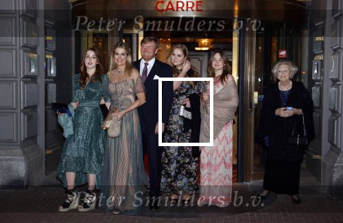 Amsterdam 12 mei 2021
Koning Willem Alexander Koningin Maxima Prinses Beatrix Prinses Amalia Alexia en Ariane bij Carre vanwege de 50e verjaardag van Koningin Maxima