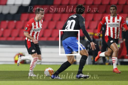 Eindhoven 22-10-2020 Uefa Europaleague PSV-Granada CF. Eindstand 1-2. Mario Gotze en Mohamed Ihattaren, Jesus Vallejo en Yangel Herrera.