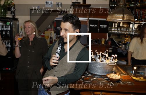Amsterdam 20 april 2023
Presentatie  van blad de Linda in een cafe in het centrum van Amsterdam waar een bier gepresenteerd wordt. Het bier is in samenwerking met Grolsch.