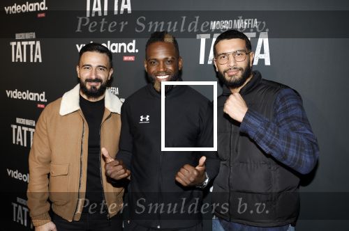 Amsterdam 25 april 2023
Premiere Mocro Maffia Tatta van Videoland.
Ali Fardi Murthel Groenhart en Momine