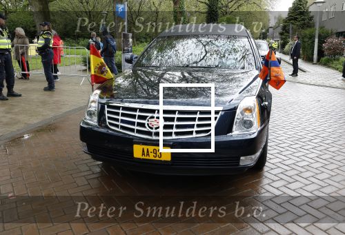 Amsterdam 17 april 2024
Staatsbezoek Nederland - Spanje met Koning Willem Alexander Koningin Maxima Koning Filipe en Koningin Letizia van Spanje aan Nederland . AA wagen met vlag nederland en Spanje