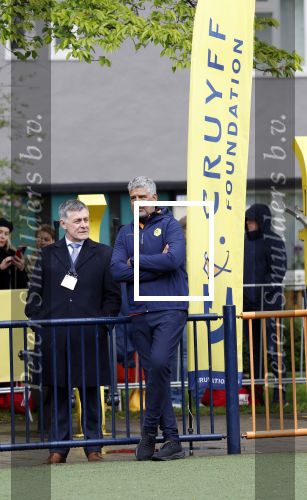 Amsterdam 17 april 2024
Staatsbezoek Nederland - Spanje met Koning Willem Alexander Koningin Maxima Koning Filipe en Koningin Letizia van Spanje aan Nederland . Koning Willem Alexander en Koning Felipe bezoeken Cruyff court in betondorp . oa aanwezig Jordy Cruijff Susila Cruijff Frank Rijkaard en Guus Hiddink.