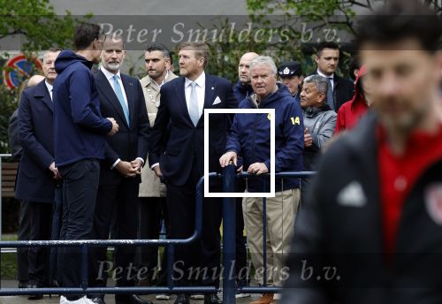 Amsterdam 17 april 2024
Staatsbezoek Nederland - Spanje met Koning Willem Alexander Koningin Maxima Koning Filipe en Koningin Letizia van Spanje aan Nederland . Koning Willem Alexander en Koning Felipe bezoeken Cruyff court in betondorp . oa aanwezig Jordy Cruijff Susila Cruijff Frank Rijkaard en Guus Hiddink.