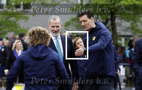 Amsterdam 17 april 2024
Staatsbezoek Nederland - Spanje met Koning Willem Alexander Koningin Maxima Koning Filipe en Koningin Letizia van Spanje aan Nederland . Koning Willem Alexander en Koning Felipe bezoeken Cruyff court in betondorp . oa aanwezig Jordy Cruijff Susila Cruijff Frank Rijkaard en Guus Hiddink.