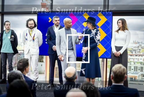 Amsterdam 9 april 2024
Koningin Maxima bij lancering Amsterdams MBO stagepact. Maxima en Humberto Tan