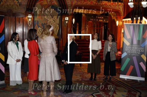 Amsterdam 18 april 2024
Koningin Maxima en Koningin Latizia van Spanje bezoeken Lab6 in Amsterdam west en aansluiten gaan ze naar 10 jaar bestaan Amsterdam Spanish film festival in Tuschinski.