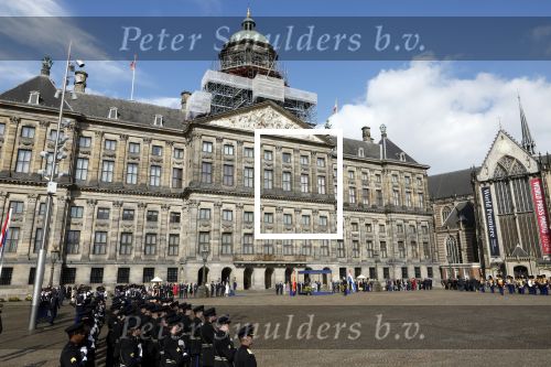 Amsterdam 17 april 2024
Staatsbezoek Nederland - Spanje met Koning Willem Alexander Koningin Maxima Koning Filipe en Koningin Letizia van Spanje aan Nederland . Het paleis op de dam wordt verbouwd