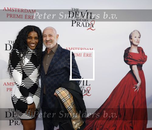 Amsterdam 28 april 2026
Premiere The Devil wears Prada 2 in Tuschinski . Cherry Ann Person kwam met partner Roland Kahn