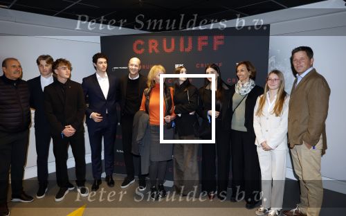 Amsterdam 21 maart 2026
Premiere docu over Johan Cruijff in de Johan Cruijff Arena .   Jordi Cruijff Danny Cruijff en Danae Cruijff (vriendin Danae) en Susila Cruijff