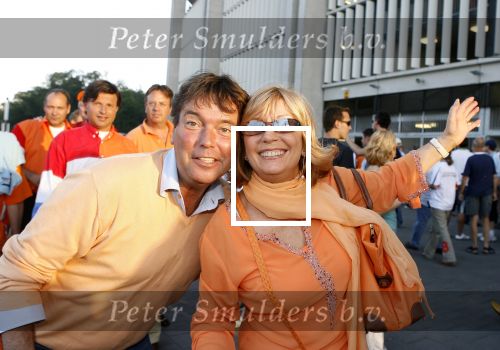 Frankfurt, 21 Juni 2006
Willeke Albert en Johan Westermeijer voor aanvang van de wedstrijd Nederland-Argentine met een eindstand van 0-0